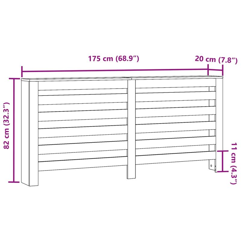 Casa si Gradina/Termice/Calorifere si accesorii/Accesorii calorifere - Masca pentru calorifer, gri beton, 175x20x82 cm, lemn prelucrat - Infinity.ro