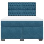 Casa si Gradina - Mobilier - Paturi si accesorii - Paturi - Pat box spring cu saltea, albastru, 160x200 cm, catifea - Infinity.ro