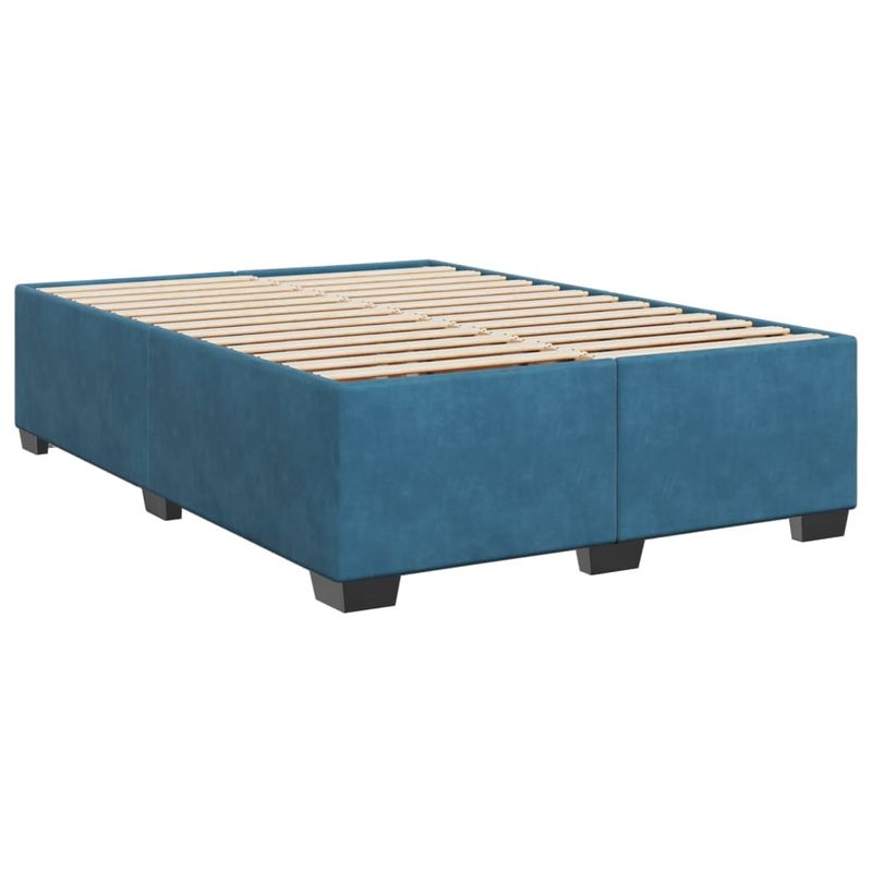 Casa si Gradina - Mobilier - Paturi si accesorii - Paturi - Pat box spring cu saltea, albastru, 160x200 cm, catifea - Infinity.ro
