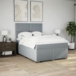 Casa si Gradina - Mobilier - Paturi si accesorii - Paturi - Pat continental cu saltea, gri deschis, 160x200 cm, textil - Infinity.ro