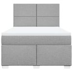 Casa si Gradina - Mobilier - Paturi si accesorii - Paturi - Pat continental cu saltea, gri deschis, 160x200 cm, textil - Infinity.ro