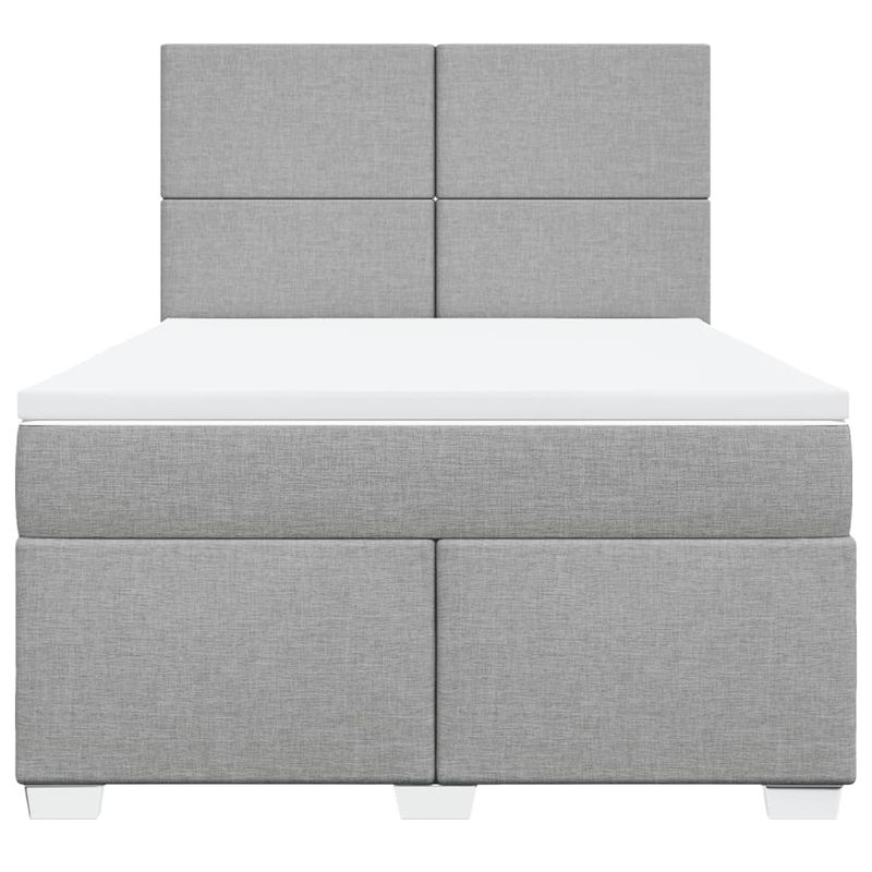 Casa si Gradina - Mobilier - Paturi si accesorii - Paturi - Pat continental cu saltea, gri deschis, 160x200 cm, textil - Infinity.ro