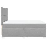 Casa si Gradina - Mobilier - Paturi si accesorii - Paturi - Pat continental cu saltea, gri deschis, 160x200 cm, textil - Infinity.ro
