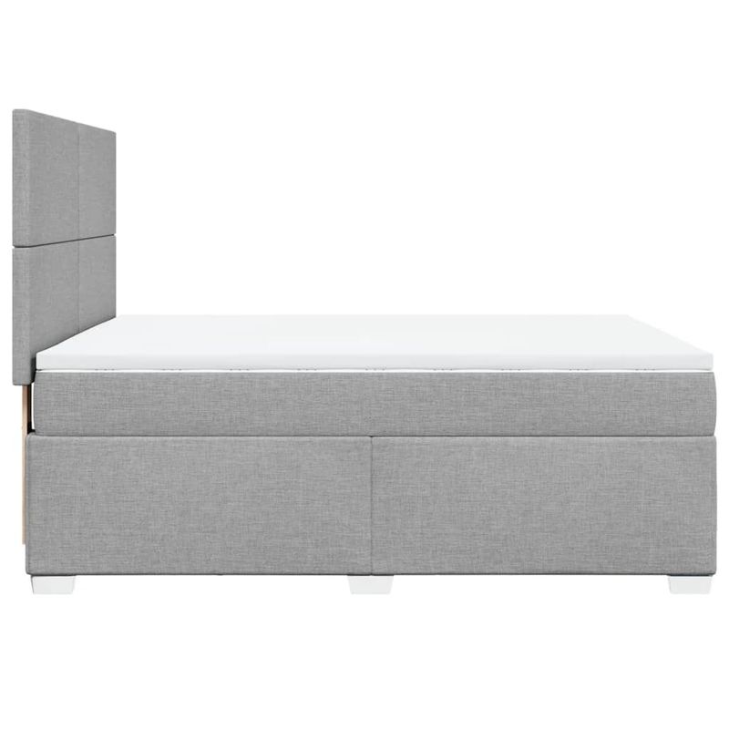 Casa si Gradina - Mobilier - Paturi si accesorii - Paturi - Pat continental cu saltea, gri deschis, 160x200 cm, textil - Infinity.ro