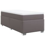 Casa si Gradina - Mobilier - Paturi si accesorii - Paturi - Pat box spring cu saltea, gri, 100x200 cm, piele ecologica - Infinity.ro