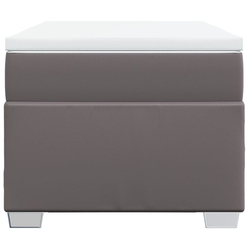 Casa si Gradina - Mobilier - Paturi si accesorii - Paturi - Pat box spring cu saltea, gri, 100x200 cm, piele ecologica - Infinity.ro
