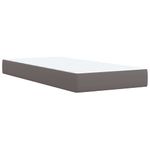 Casa si Gradina - Mobilier - Paturi si accesorii - Paturi - Pat box spring cu saltea, gri, 100x200 cm, piele ecologica - Infinity.ro