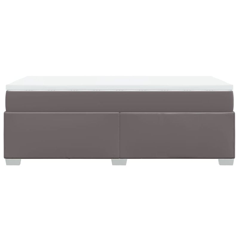 Casa si Gradina - Mobilier - Paturi si accesorii - Paturi - Pat box spring cu saltea, gri, 100x200 cm, piele ecologica - Infinity.ro