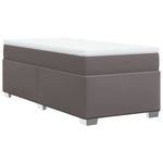 Casa si Gradina - Mobilier - Paturi si accesorii - Paturi - Pat box spring cu saltea, gri, 100x200 cm, piele ecologica - Infinity.ro
