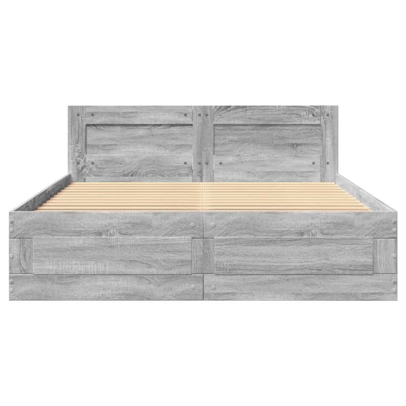 Casa si Gradina - Mobilier - Paturi si accesorii - Paturi - Cadru de pat cu tablie gri sonoma 120x190 cm lemn prelucrat - Infinity.ro