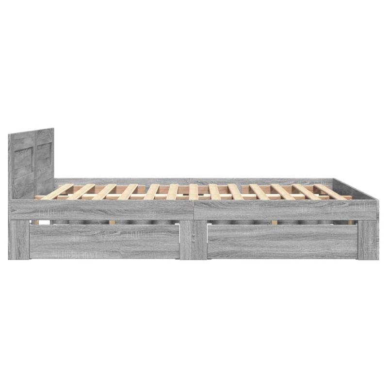 Casa si Gradina - Mobilier - Paturi si accesorii - Paturi - Cadru de pat cu tablie gri sonoma 120x190 cm lemn prelucrat - Infinity.ro