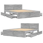 Casa si Gradina - Mobilier - Paturi si accesorii - Paturi - Cadru de pat cu tablie gri sonoma 120x190 cm lemn prelucrat - Infinity.ro