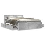 Casa si Gradina - Mobilier - Paturi si accesorii - Paturi - Cadru de pat cu tablie gri beton 140x200 cm lemn prelucrat - Infinity.ro