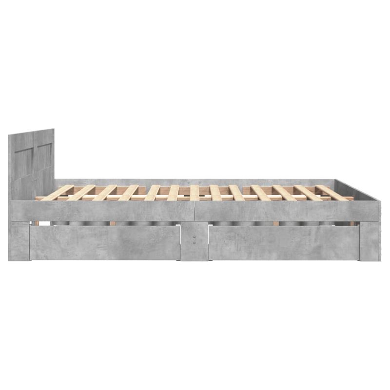 Casa si Gradina - Mobilier - Paturi si accesorii - Paturi - Cadru de pat cu tablie gri beton 140x200 cm lemn prelucrat - Infinity.ro