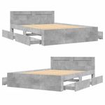 Casa si Gradina - Mobilier - Paturi si accesorii - Paturi - Cadru de pat cu tablie gri beton 140x200 cm lemn prelucrat - Infinity.ro