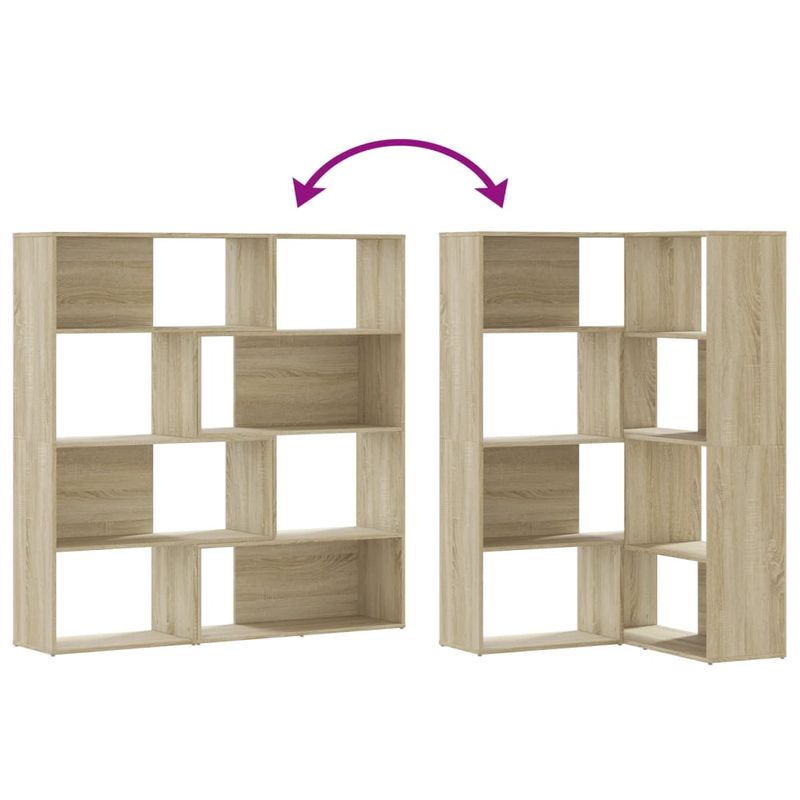 Casa si Gradina - Mobilier - Biblioteci si rafturi - Biblioteci - Biblioteca de colt cu 4 niveluri stejar sonoma 85x85x140cm lemn - Infinity.ro