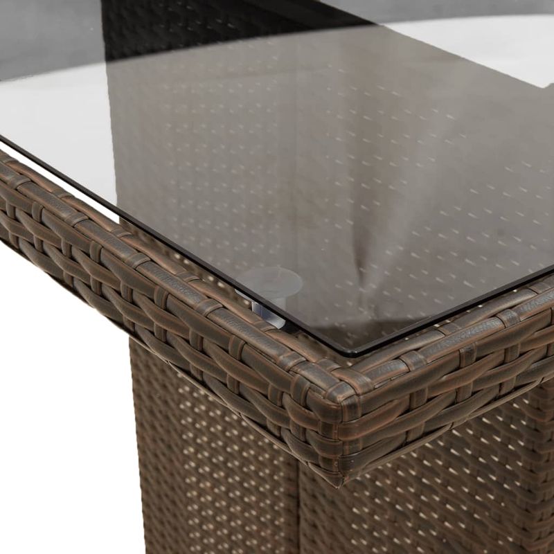 Casa si Gradina - Gradina si terasa - Mobilier exterior - Seturi mobila gradina - Set bistro de gradina cu perne, 9 piese, maro, poliratan - Infinity.ro