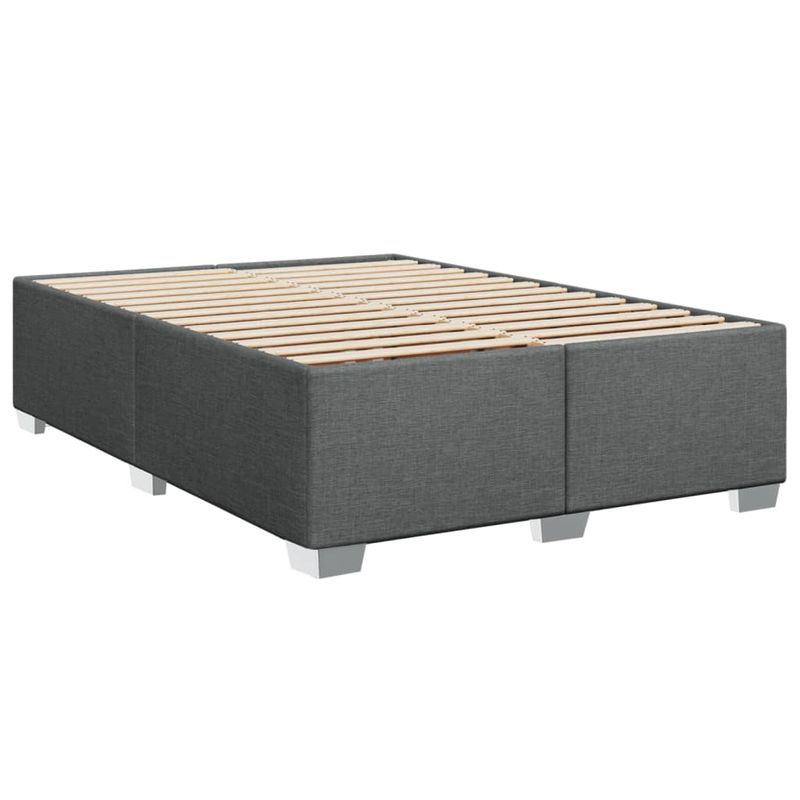 Casa si Gradina - Mobilier - Paturi si accesorii - Paturi - Pat box spring cu saltea, gri inchis, 140x200 cm, textil - Infinity.ro