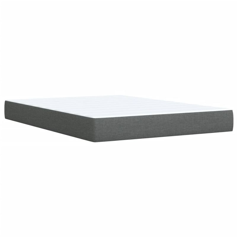 Casa si Gradina - Mobilier - Paturi si accesorii - Paturi - Pat box spring cu saltea, gri inchis, 140x200 cm, textil - Infinity.ro