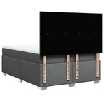Casa si Gradina - Mobilier - Paturi si accesorii - Paturi - Pat box spring cu saltea, gri inchis, 140x200 cm, textil - Infinity.ro