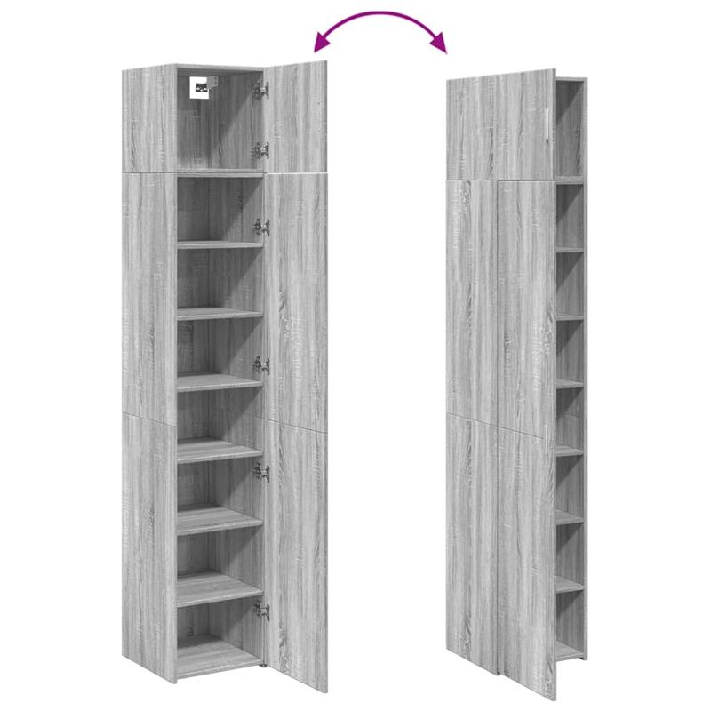 Casa si Gradina - Mobilier - Comode si corpuri - Comode - Dulap depozitare slim sonoma gri 40x42,5x225 cm lemn prelucrat - Infinity.ro