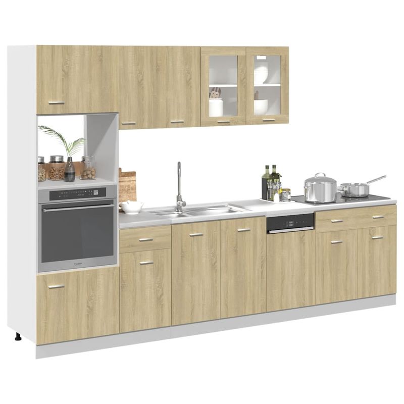 Casa si Gradina - Mobilier - Comode si corpuri - Corpuri bucatarie - Set dulapuri de bucatarie 7 piese stejar sonoma, lemn prelucrat - Infinity.ro