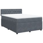 Casa si Gradina - Mobilier - Paturi si accesorii - Paturi - Pat box spring cu saltea, gri inchis, 160x200 cm, catifea - Infinity.ro