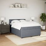 Casa si Gradina - Mobilier - Paturi si accesorii - Paturi - Pat box spring cu saltea, gri inchis, 160x200 cm, catifea - Infinity.ro