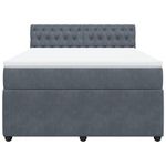 Casa si Gradina - Mobilier - Paturi si accesorii - Paturi - Pat box spring cu saltea, gri inchis, 160x200 cm, catifea - Infinity.ro