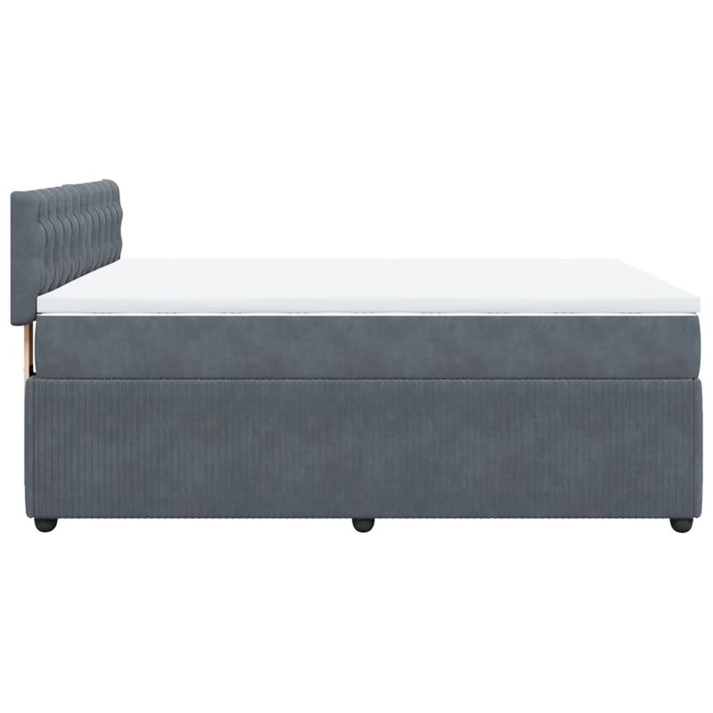 Casa si Gradina - Mobilier - Paturi si accesorii - Paturi - Pat box spring cu saltea, gri inchis, 160x200 cm, catifea - Infinity.ro
