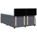 Casa si Gradina - Mobilier - Paturi si accesorii - Paturi - Pat box spring cu saltea, gri inchis, 160x200 cm, catifea - Infinity.ro