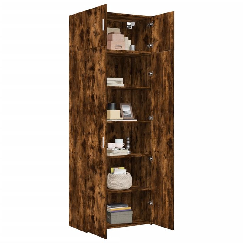 Casa si Gradina - Mobilier - Comode si corpuri - Comode - Dulap depozitare stejar fumuriu 80x42,5x225 cm lemn prelucrat - Infinity.ro