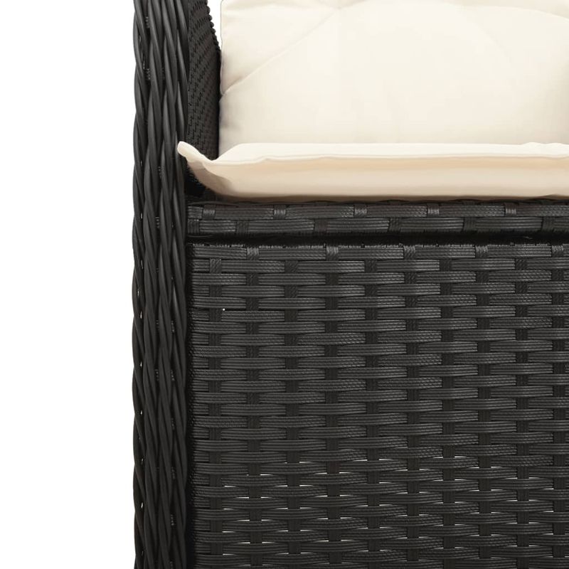 Casa si Gradina - Gradina si terasa - Mobilier exterior - Seturi mobila gradina - Set bistro de gradina, 9 piese, cu perne, negru, poliratan - Infinity.ro