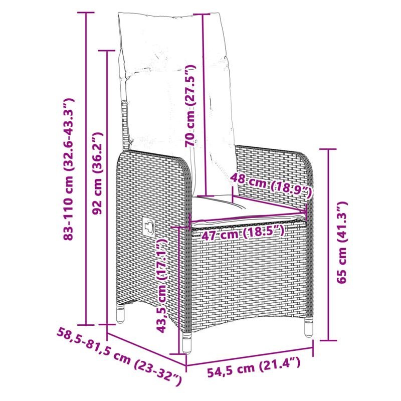 Casa si Gradina - Gradina si terasa - Mobilier exterior - Seturi mobila gradina - Set bistro de gradina, 9 piese, cu perne, negru, poliratan - Infinity.ro