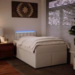 Casa si Gradina - Mobilier - Paturi si accesorii - Paturi - Pat box spring cu saltea, alb, 120x190 cm, piele ecologica - Infinity.ro