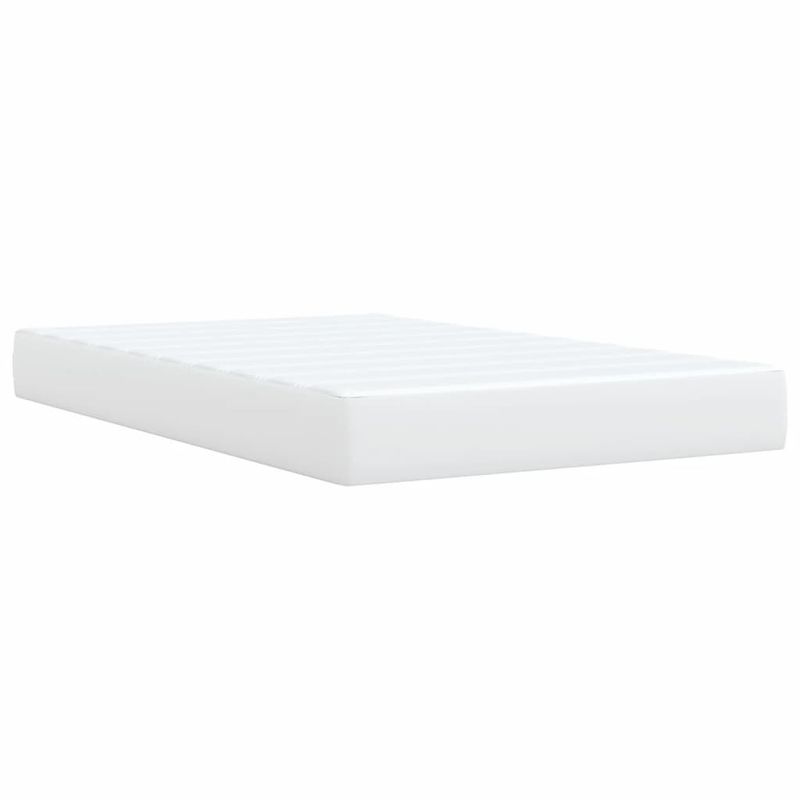 Casa si Gradina - Mobilier - Paturi si accesorii - Paturi - Pat box spring cu saltea, alb, 120x190 cm, piele ecologica - Infinity.ro