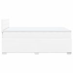 Casa si Gradina - Mobilier - Paturi si accesorii - Paturi - Pat box spring cu saltea, alb, 120x190 cm, piele ecologica - Infinity.ro