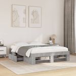 Casa si Gradina - Mobilier - Paturi si accesorii - Paturi - Cadru de pat, gri beton, 120x200 cm, lemn prelucrat - Infinity.ro