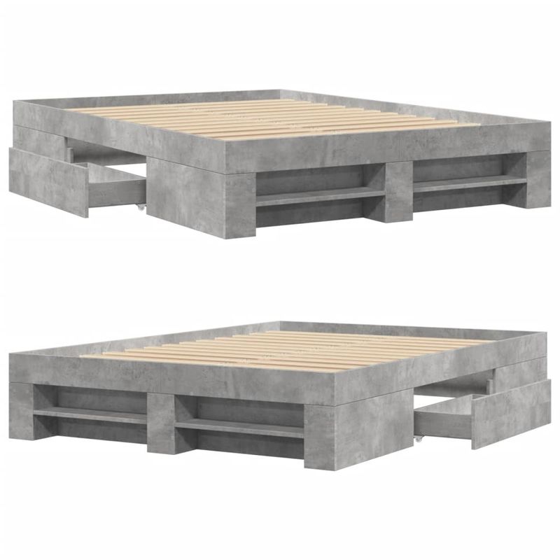 Casa si Gradina - Mobilier - Paturi si accesorii - Paturi - Cadru de pat, gri beton, 120x200 cm, lemn prelucrat - Infinity.ro