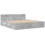 Casa si Gradina - Mobilier - Paturi si accesorii - Paturi - Cadru de pat cu tablie gri beton 180x200 cm lemn prelucrat - Infinity.ro