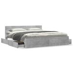 Casa si Gradina - Mobilier - Paturi si accesorii - Paturi - Cadru de pat cu tablie gri beton 180x200 cm lemn prelucrat - Infinity.ro