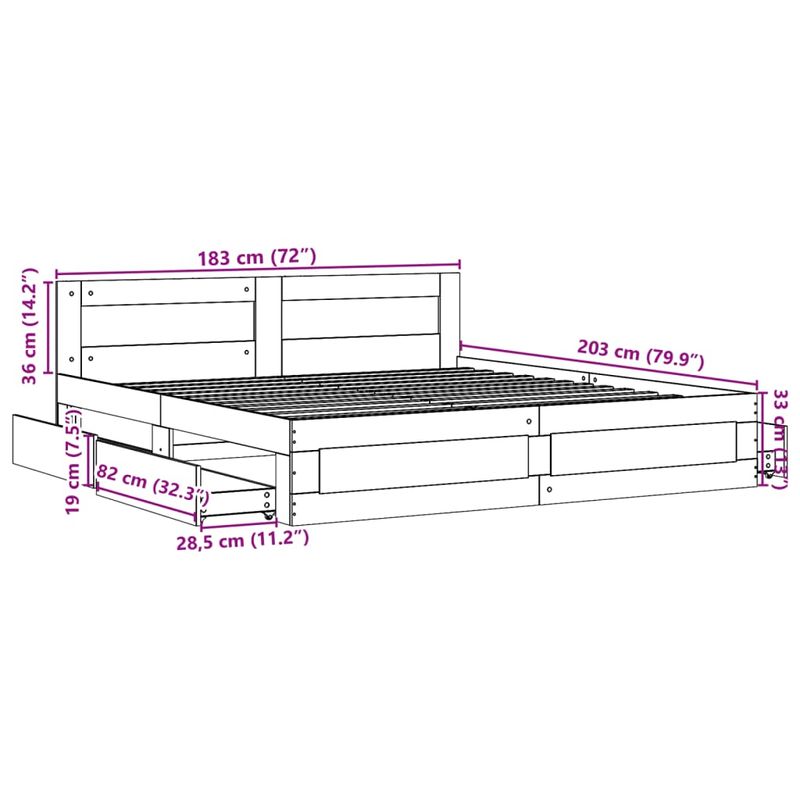 Casa si Gradina - Mobilier - Paturi si accesorii - Paturi - Cadru de pat cu tablie gri beton 180x200 cm lemn prelucrat - Infinity.ro