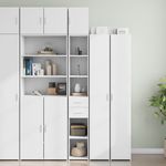Casa si Gradina - Mobilier - Comode si corpuri - Comode - Dulap depozitare slim alb 30x42,5x225 cm lemn prelucrat - Infinity.ro