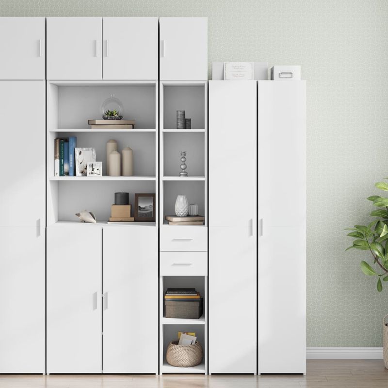 Casa si Gradina - Mobilier - Comode si corpuri - Comode - Dulap depozitare slim alb 30x42,5x225 cm lemn prelucrat - Infinity.ro