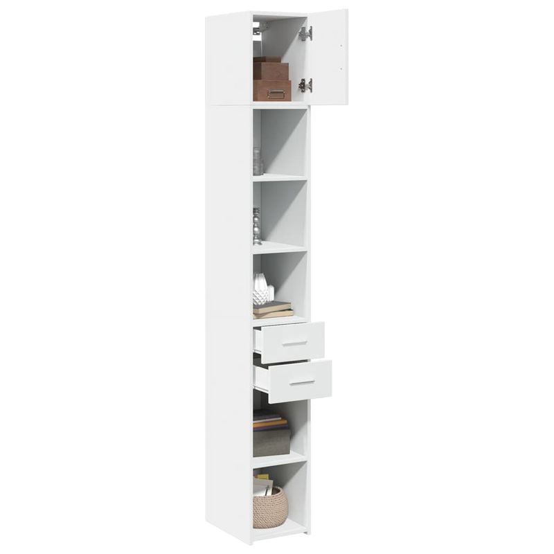 Casa si Gradina - Mobilier - Comode si corpuri - Comode - Dulap depozitare slim alb 30x42,5x225 cm lemn prelucrat - Infinity.ro