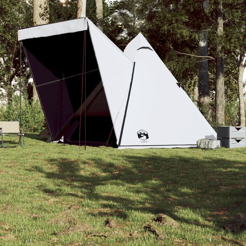 Sport si Outdoor - Camping - Corturi camping - Cort de familie Tipi 6 persoane, alb opac textil impermeabil - Infinity.ro