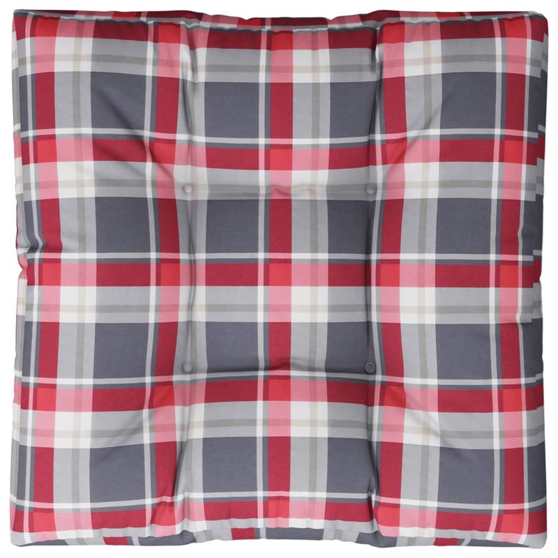Casa si Gradina - Gradina si terasa - Mobilier exterior - Perne decorative exterior - Perna de paleti, rosu carouri, 80x80x12 cm, material textil - Infinity.ro