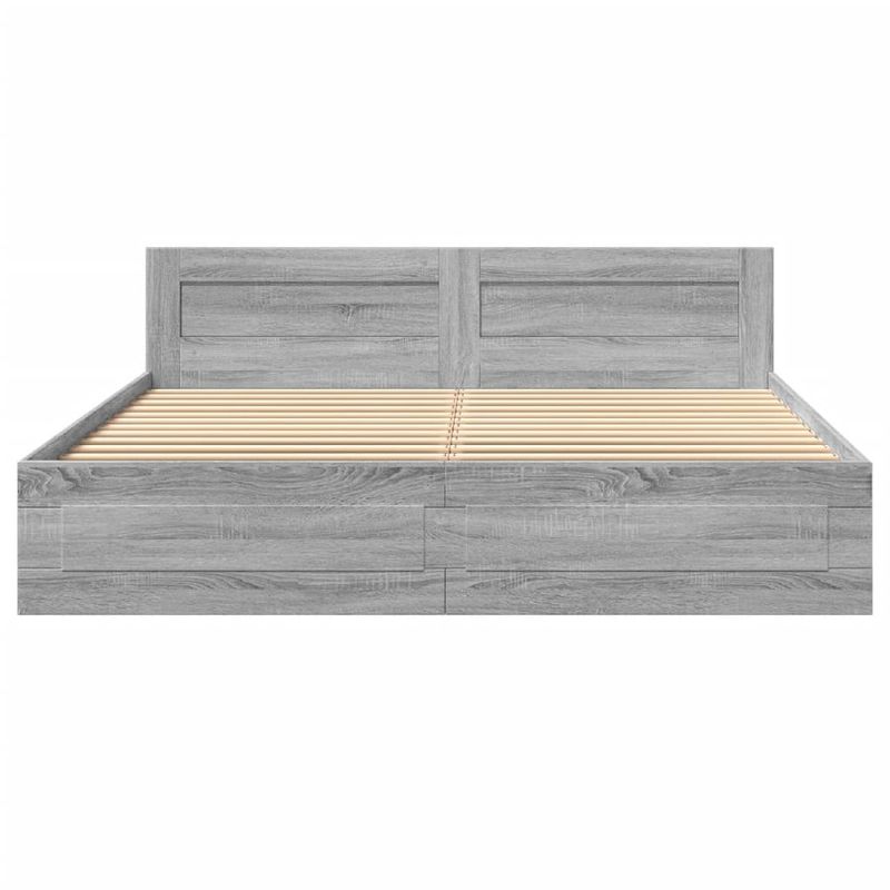 Casa si Gradina - Mobilier - Paturi si accesorii - Paturi - Cadru de pat cu tablie gri sonoma 180x200 cm lemn prelucrat - Infinity.ro