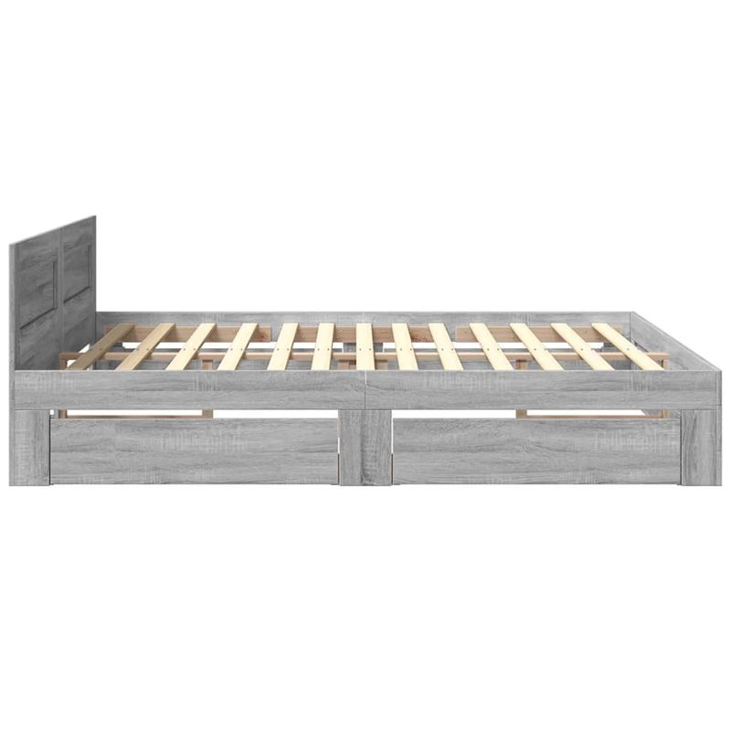 Casa si Gradina - Mobilier - Paturi si accesorii - Paturi - Cadru de pat cu tablie gri sonoma 180x200 cm lemn prelucrat - Infinity.ro