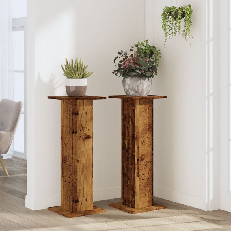 Casa si Gradina - Gradinarit si plante - Plante si ghivece - Ghivece si suporturi - Suporturi de plante 2 buc. lemn vechi 30x30x80cm lemn prelucrat - Infinity.ro